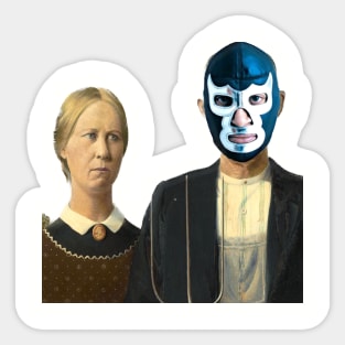 American gothic lucha libra Sticker